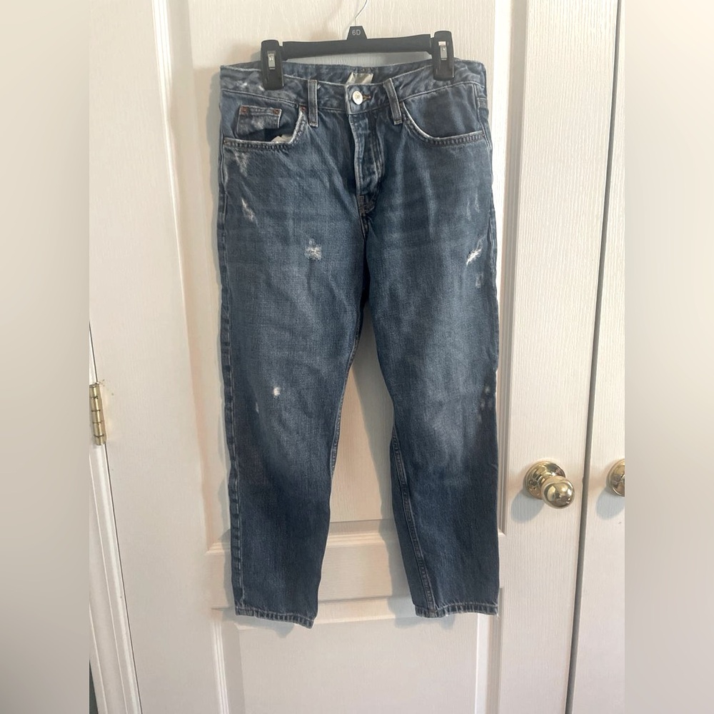 MOTO Dark Wash Distressed Jeans
